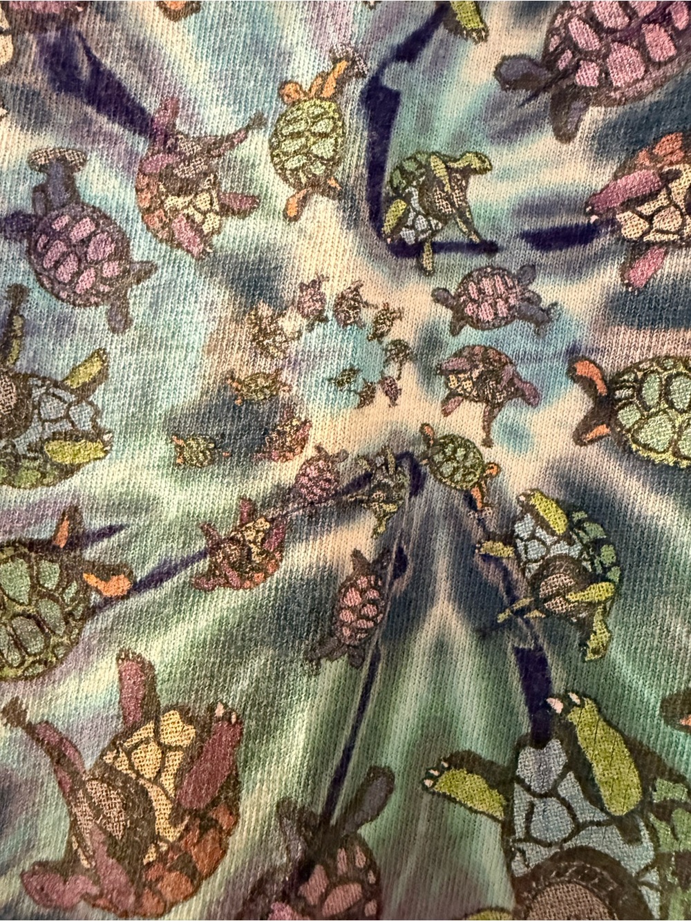 Gildan Tie-Dye Turtle Spiral Tee - Blue Green Purple - Picture 3 of 8